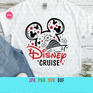 Mouse Cruise Svg para cricut, Aniversário de viagem Svg, Passeio de barco Svg, Orelhas de mouse Svg, Meu primeiro cruzeiro Svg, Aniversário Svg