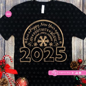 Feliz Año Nuevo 2025 Svg para cricut, Decoración de Año Nuevo Svg, Bienvenido invierno Svg, Nochevieja Svg, Hola 2025 Svg
