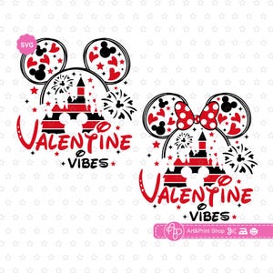 Paquete de vibraciones de San Valentín de ratón Svg, mamá de San Valentín Svg, orejas de ratón Svg, día de San Valentín Svg, amor de ratón Svg, camiseta de San Valentín Svg