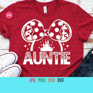 Mouse Auntie Leopard Svg para cricut, Cumpleaños tía impresión para camiseta, Viaje familiar Svg, Orejas de ratón Svg, Mejor mamá jamás Svg
