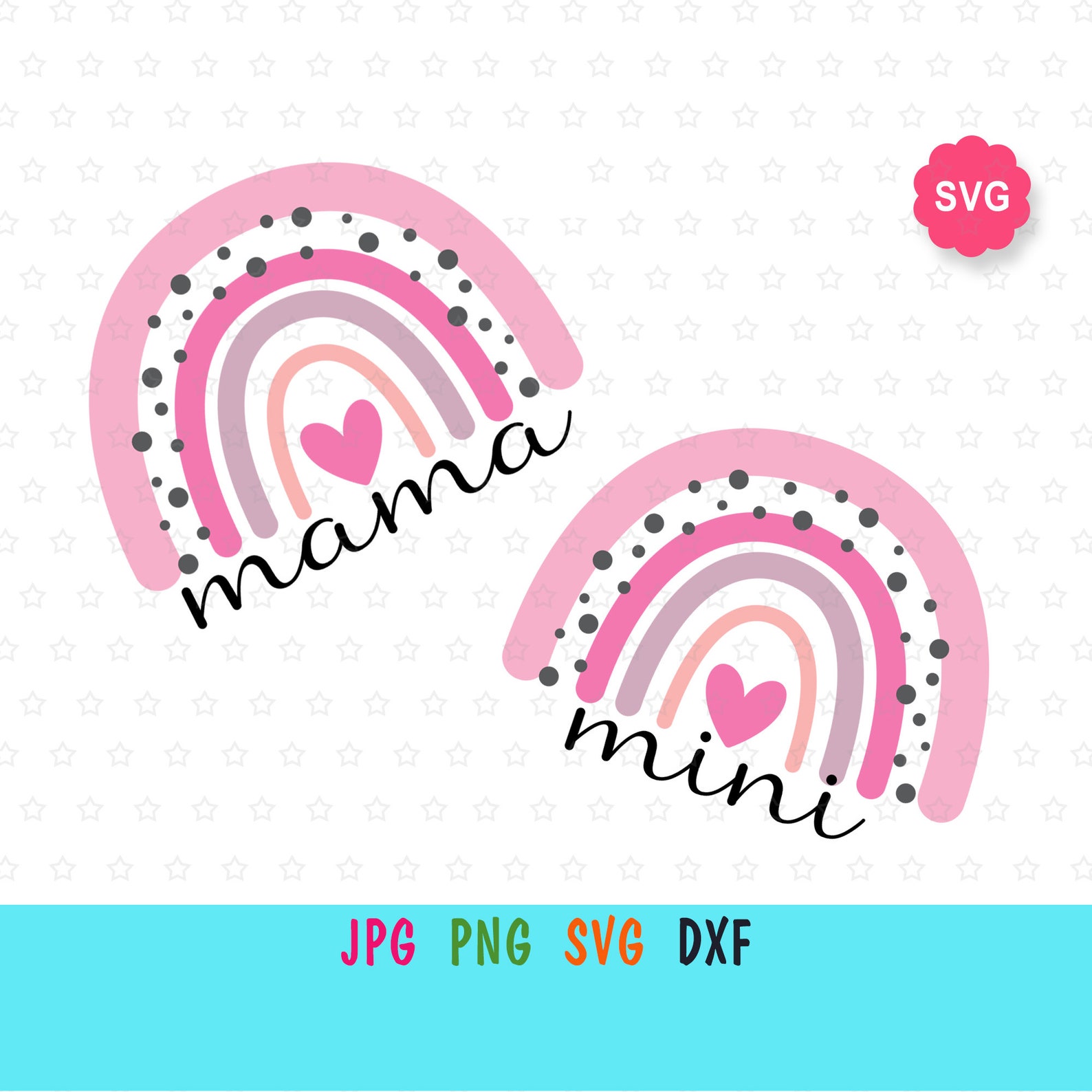 Mama Mini Rainbow Bundle Svg for Cricut Boho Rainbow Print - Etsy