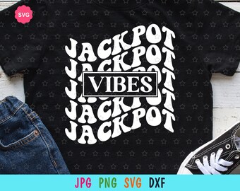 Jackpot Vibes Monogram Svg voor cricut, Playing Card Svg, Casino Svg, Las Vegas vakantie Svg, Poker Svg, Gambling Svg