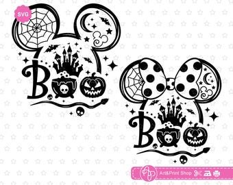 Mouse Halloween Boo Bundle Svg, Mouse Halloween Svg, Spooky vibes Svg, Mouse ears Svg, Mouse boo Svg, Spooky season Svg