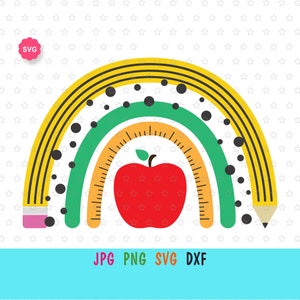 Rainbow Teacher Svg for cricut, Rainbow Svg, Back to school Svg, Teacher life Svg, Retro rainbow Svg, Teach love inspire Svg, Teacher Svg