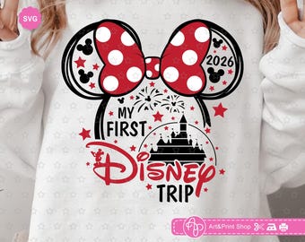 Mouse My First Trip 2026 SVG, Birthday girl, Mouse castle, First family vacation