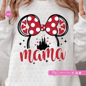 Mamá ratón Svg para cricut, camiseta de mamá Svg, cumpleaños de mamá Svg, viaje al castillo Svg, orejas de ratón Svg, mamá Svg