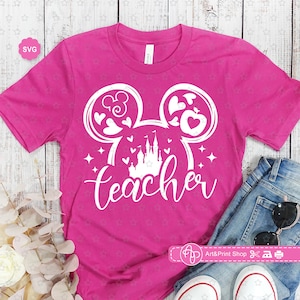 Mouse Teacher Svg para cricut, Teacher life Svg, Hola escuela Svg, Mejor maestro de todos los tiempos Svg, Camisa de maestro Svg