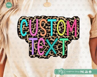 Custom Leopard Text Png, Leopard name Png, Custom design Png, Bright Doodle Png,Leopard pattern Png