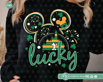 Maus Lucky Png, St Patrick's Day Png, Lucky vibes Png, Shamrock Png, Lucky day Png, Maus St Patrick's Sublimation
