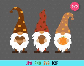 Fall Gnomes SVG, Halloween Gnomes print for Teacher T-shirt, Pumpkin SVG cut file, Halloween Gnomes Silhouette, Fall Decor SVG
