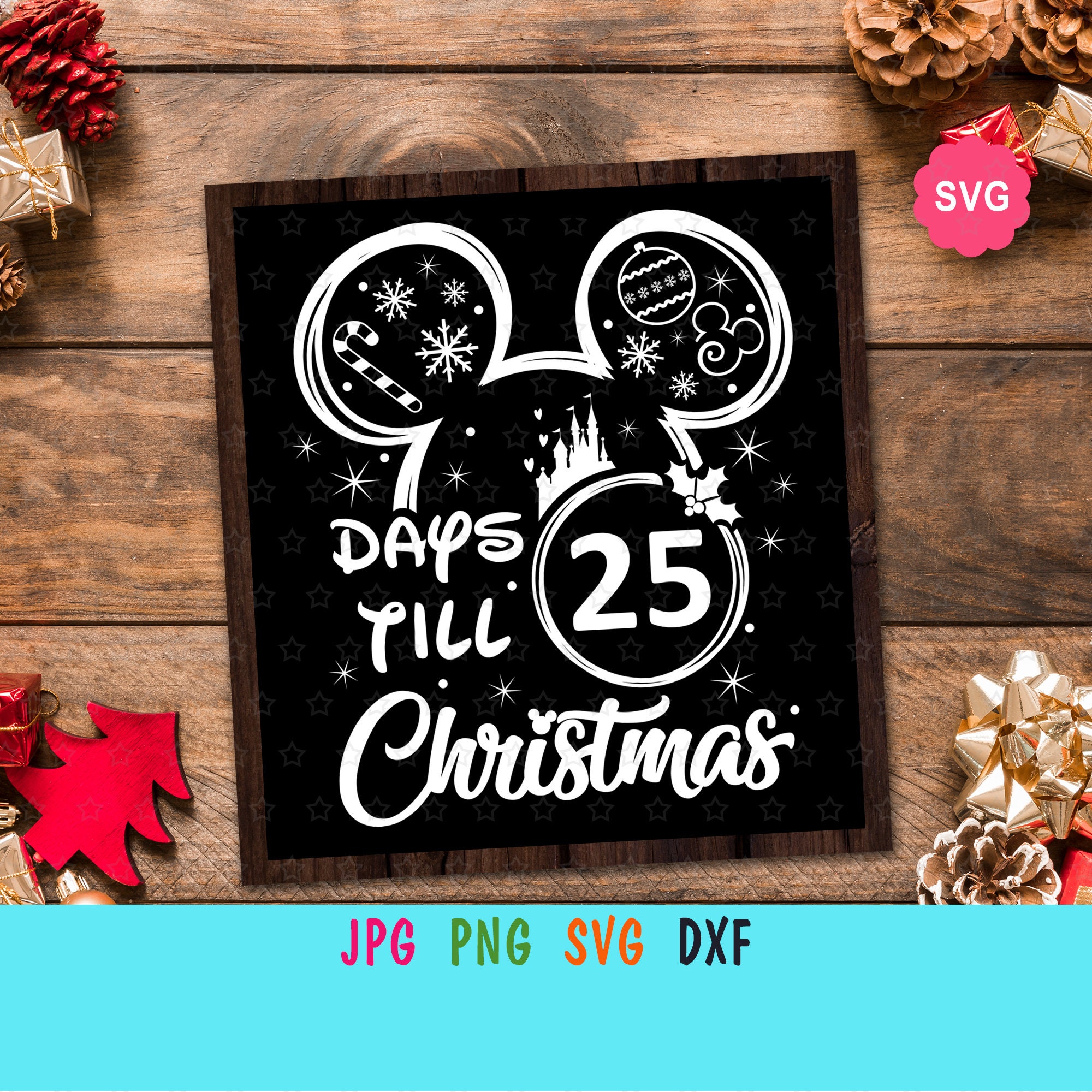 Christmas Countdown SVG Instand Download png dxf Cricut Adobe Sillhouette Tree Shaped eps