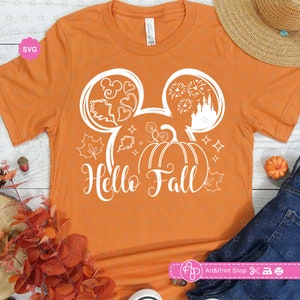 Maus Hallo Herbst SVG für Cricut, Kürbis Druck für t-shirt, glückliche Ernte SVG, Maus Ohren svg, Herbst svg