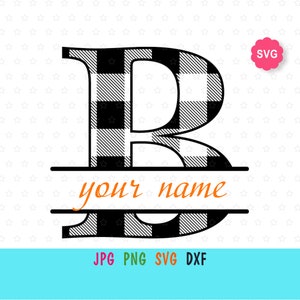 Split Monogram SVG para cricut, impresión de monograma de letra B para camiseta, monograma de alfabeto dividido para diseño de nombres