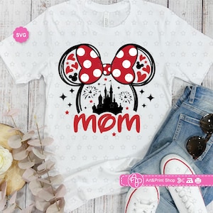 Mamá ratón Svg para cricut, Cumpleaños mamá Svg, Mamá Svg, Orejas de ratón Svg, La mejor mamá del mundo Svg