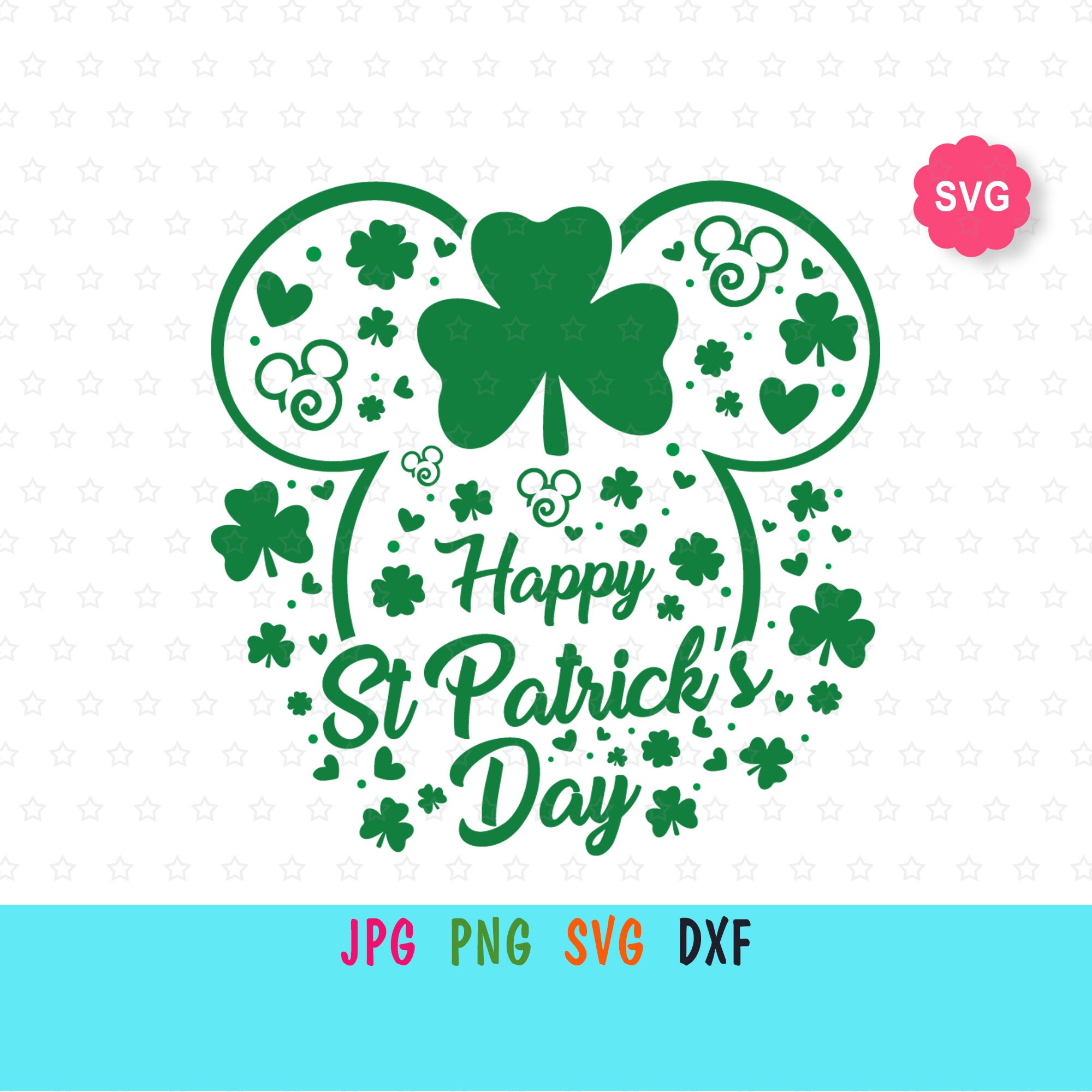 Mickey St Patricks Day Svg For Cricut Disney Shamrock Print Etsy | My