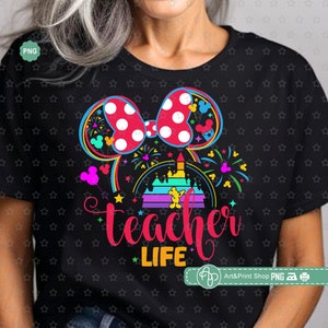 Mouse Girl Teacher Life Png, Teacher Png, Enseñar amor inspirar Png, Orejas de ratón Png, Regreso a la escuela Png, Sublimación de ratón Png