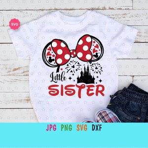 Souris Petite Soeur Svg pour cricut, Chemise sœur Svg, Soeur d’anniversaire Svg, Oreilles de souris Svg, Escouade sœur Svg