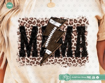 Leopard Football Mama Png, Lightning Png, Game day Png, Football mom Png, Football leopard Png, Game mama Png, Football season Png