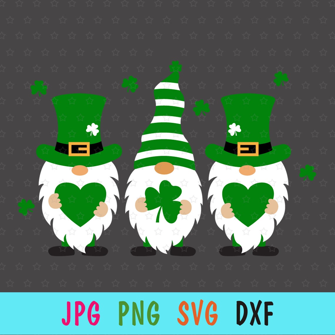Gnomes St. Patricks Day SVG for Cricut Gnomes With Shamrock - Etsy