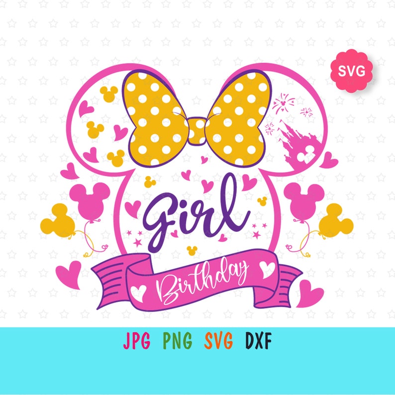 Download Clip Art Minnie Birthday Svg For Baby Disney Princess Birthday Print For T Shirt Mickey Girl Birthday Svg For Cricut Art Collectibles