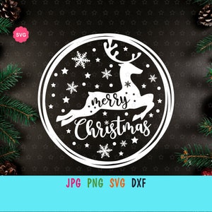 Rentier Merry Christmas Svg für Cricut, Weihnachtsdeko für Holzschild, Rentier Svg, Weihnachtsnacht Svg