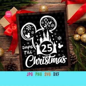 Mouse Christmas Countdown Svg for cricut, Advent calendar Svg, Mouse ears Svg, Christmas calendar Svg, Mouse head Svg, Christmas Svg