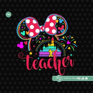 Mouse Girl Teacher Png, Teacher life Png, Enseñar amor inspirar Png, Orejas de ratón Png, Viaje al castillo Png, Sublimación de ratón Png