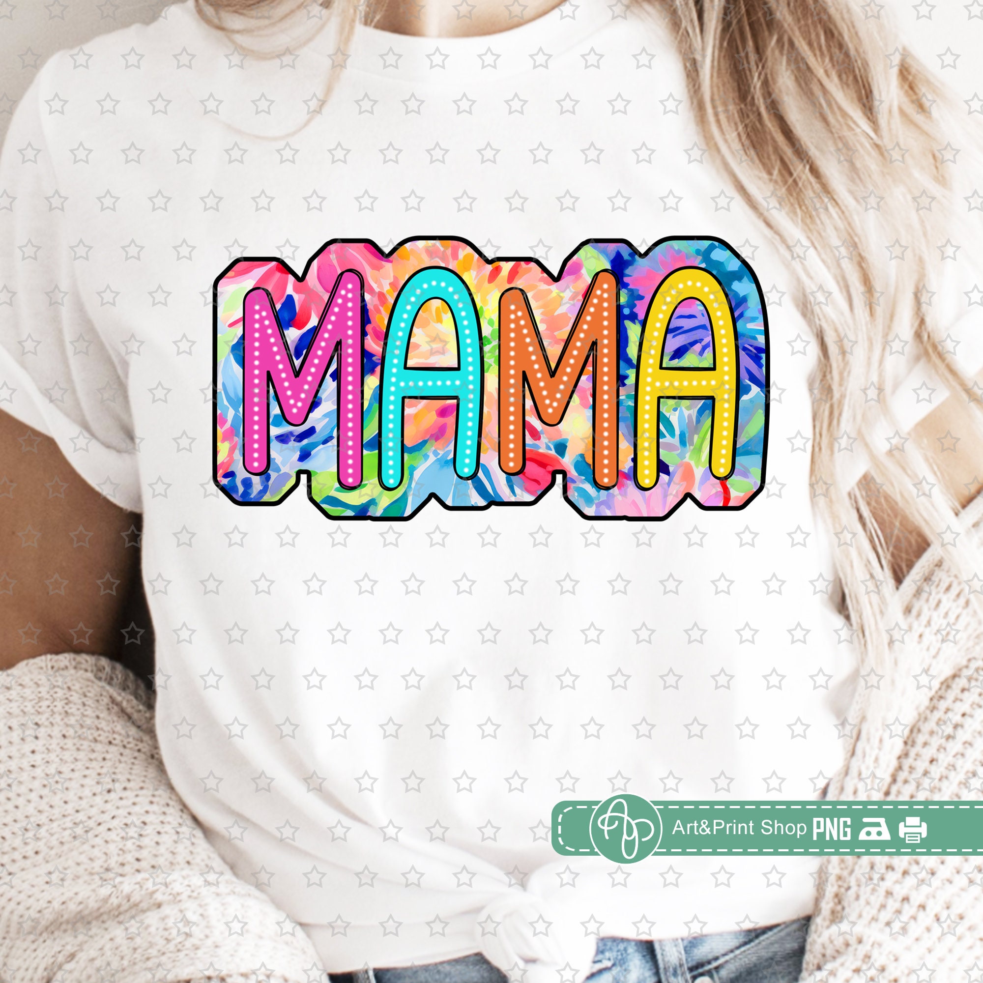 Mama Png, Bright Paisley Floral Png, Floral Mama Png, Bright