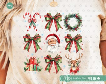 Fiocco di Natale Coquette Png, Renna di Natale Png, Buon Natale Png, Maglietta di Natale Png, Bastoncino di zucchero Png, Natale Png