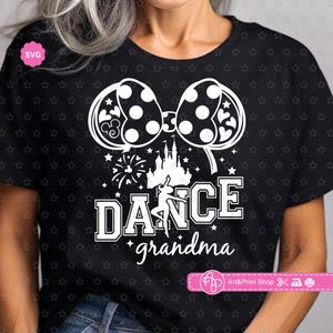 Muis dans oma Svg voor cricut, dansmeisje Svg, muisoren Svg, dans oma Svg, Moederdag Svg, dansseizoen Svg