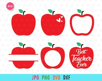 Apple Bundle Svg for cricut, Red apple Svg, Best teacher ever Svg, Apple clipart Svg, Back to School Svg, Teach love inspire Svg