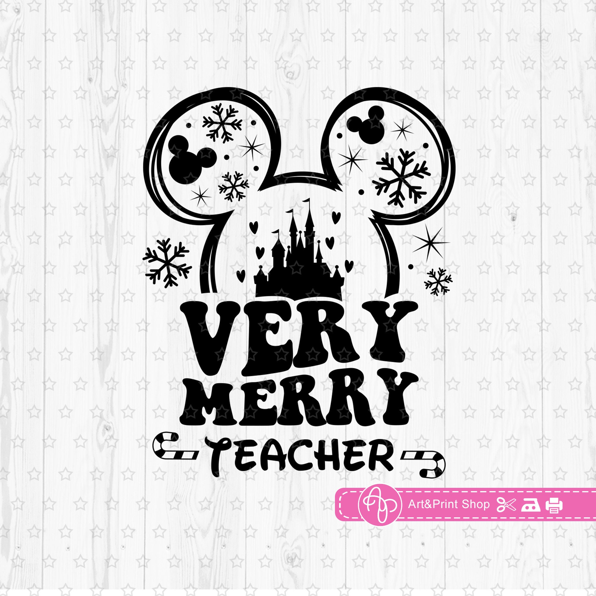 Mouse Very Merry Teacher Svg for Cricut, Christmas Teacher Svg , Mouse ...