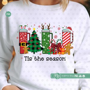 Tis The Season Png, świąteczne klimaty Png, laska cukrowa Png, świąteczna mama Png, Święty Mikołaj Png, Retro Boże Narodzenie Png, projekt świąteczny Png