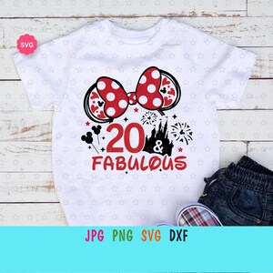 Mouse Girl My 20 & Fabulous Svg para cricut, Birthday girl Svg, My 20th birthday Svg, Birthday trip Svg, Birthday princess Svg