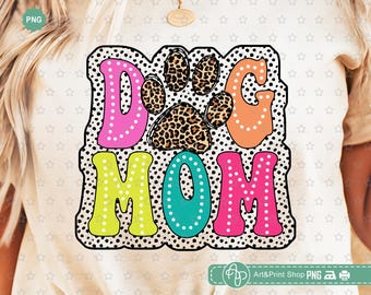 Dog Mom Dalmatian Png, Dalmatian Dots Png, Dog mama Png, Leopard paw Png, Bright Doodle Png, Dalmatian dog Png
