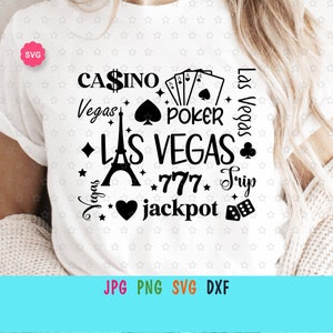 Las Vegas Trip Collage Svg for cricut, Vegas Svg, Casino Svg, Playing Card Svg, Jackpot vibes Svg, Poker Svg