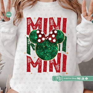 マウスミニヘッドPNG：クリスマスママ、家族旅行、クリスマス旅行（デジタルダウンロード）