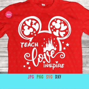 Teach Love Inspire Svg voor cricut, Hallo leraar Svg, Terug naar school Svg, Beste leraar ooit Svg, Leraar cadeau Svg