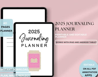 2025 Journaling Planner, Digital Journal for Self Reflection, Daily PDF Planner, GoodNotes, iPad Journal, Mental Health Diary