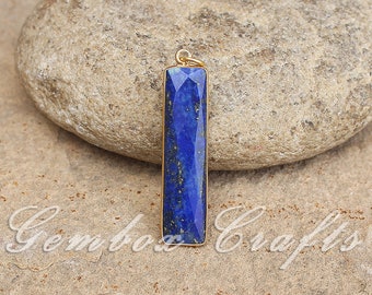 Lapis Lazuli 10x13mm eye shape single bail connectors,Lapis Lazuli pendant,Lapis Lazuli Gold Plated bezel,Hot Lapis Single loop Connector