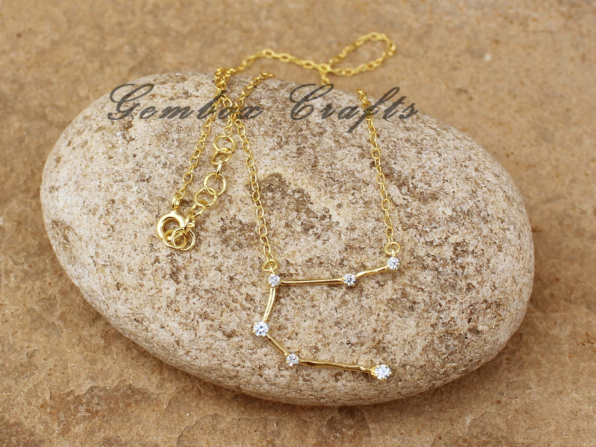 Personalized Zodiac Celestial Constellation 925 Sterling Silver Necklace- Star Sign Astrology Jewelry Gemini Leo Sagittarius Capricorn Aries
