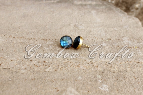Gift Jewelry White Opalite Sterling Silver Plated Stud// Earring 10 mm Handmade Jewelry