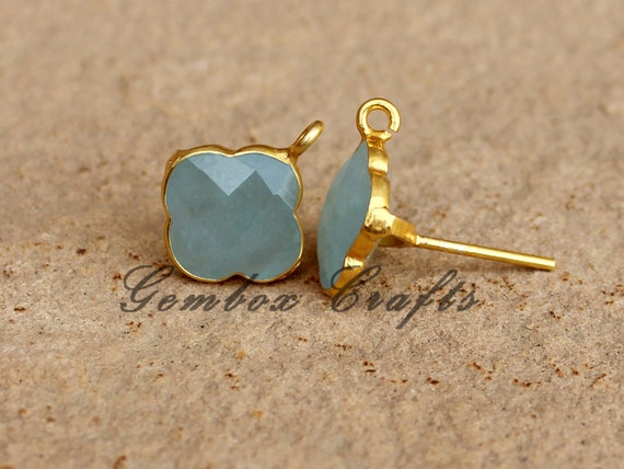 Orecchini A Quadrifoglio Con Cristallo In Argento 925 – Gioiello Portafortuna, 7x8 Mm