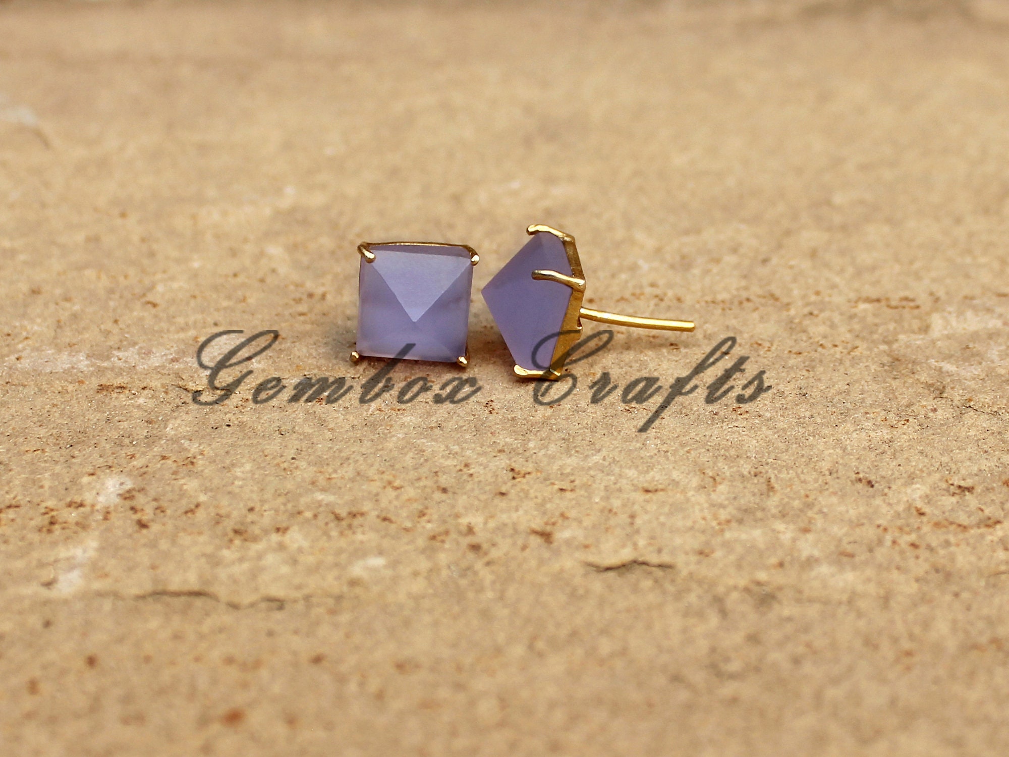 くらしを楽しむアイテム Pyramid 10mm Quartz Hydro Lavender Faceted Sterling 925 アクセサリー