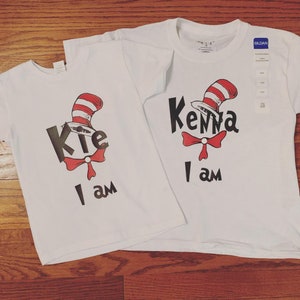 Adult Cat in the hat &quot;I am&quot; tee