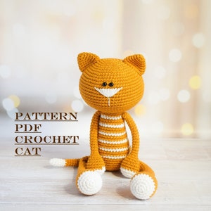 Crochet Cat with Long Legs Easy Pattern Amigurumi PDF crochet toy pattern Amigurumi pattern Kitty digital download pdf Cat babyshower gift