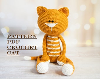 Crochet Cat with Long Legs Easy Pattern Amigurumi PDF crochet toy pattern Amigurumi pattern Kitty digital download pdf Cat babyshower gift