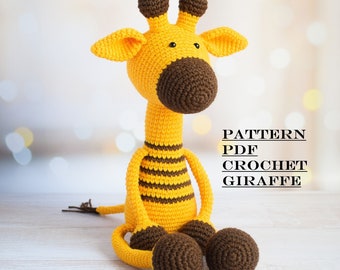 Crochet Giraffe with Long Legs Easy Pattern Amigurumi Pattern PDF crochet toy pattern knitted toy pattern Giraffe toy Crochet animal pattern