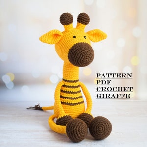 Crochet Giraffe with Long Legs Easy Pattern Amigurumi Pattern PDF crochet toy pattern knitted toy pattern Giraffe toy Crochet animal pattern