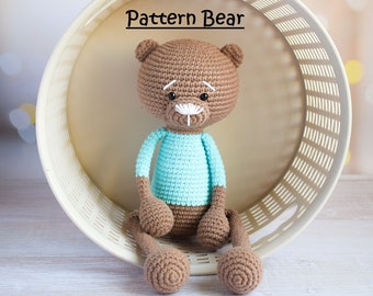 Easy Pattern Crochet Bear with Long Legs Amigurumi Toy Bear PDF Crochet pattern Amigurumi Pattern Handmade Teddy Bear digital file pdf